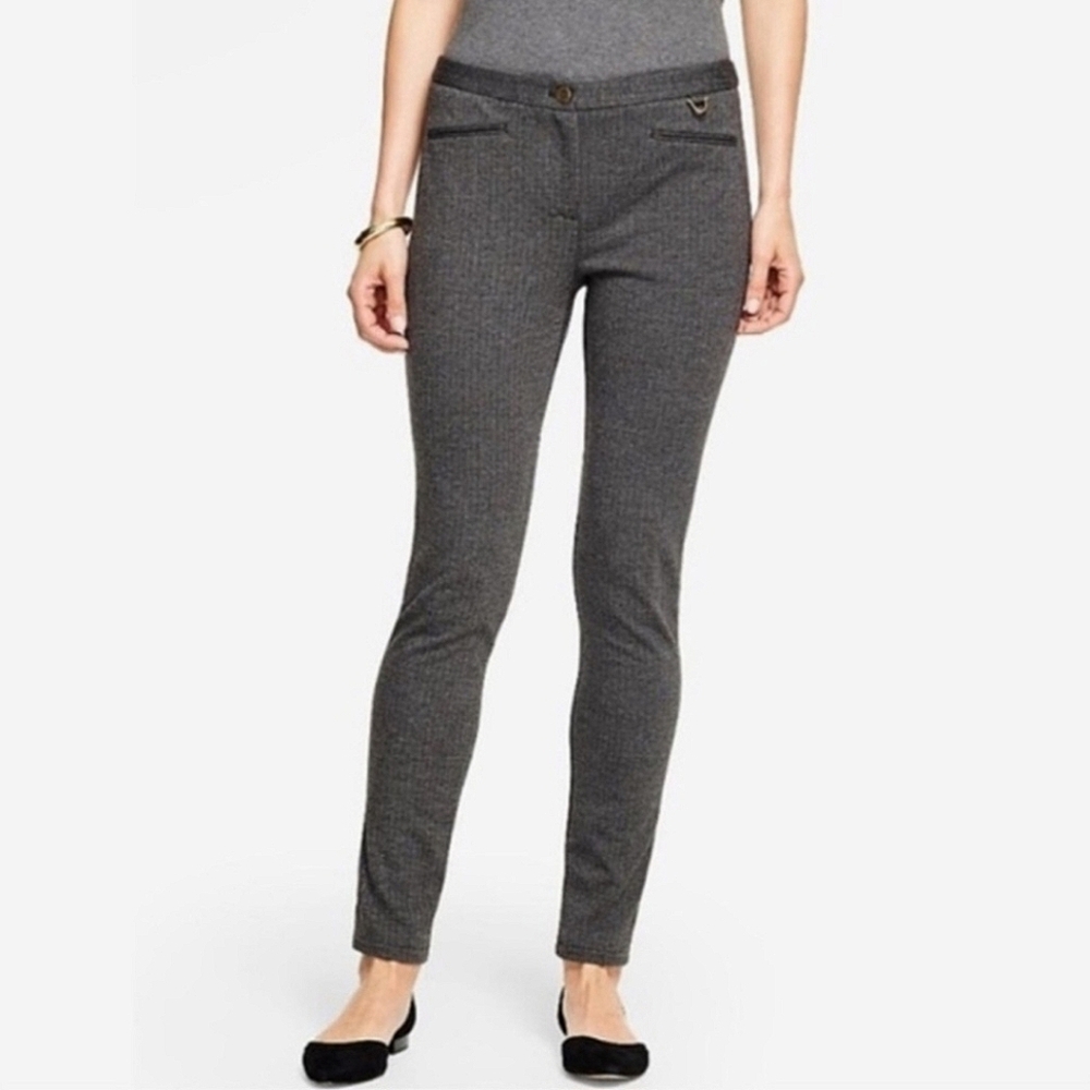 Talbots Herringbone Ponte Knit Mid Rise Skinny Dalton Horseback Riding Pants